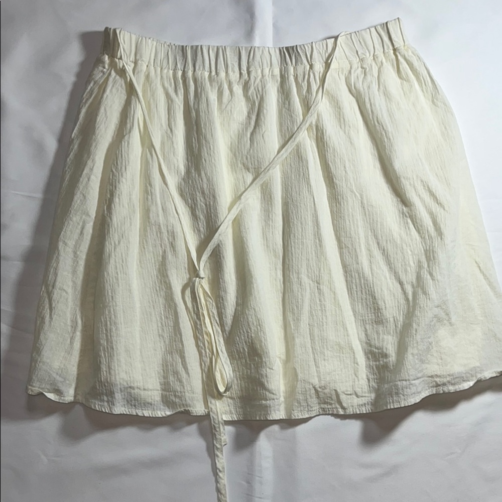 Cream Wrap Skirt